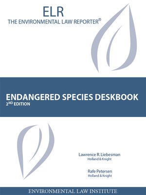 cover image of Liebesman and Petersen's Endangered Species Deskbook, 2d